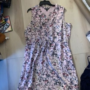 Nicole miller baby pick flower print dress with pockets and extra button